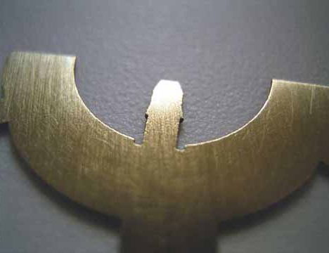 Laserschneiden Messing Laserteile CuZn37 vergrößerte Darstellung