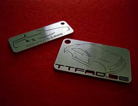 Lasercut Schlüsselanhänger aus Edelstahl