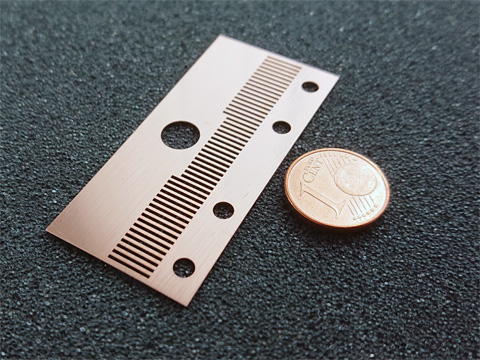 Laserschneiden von Teilen aus Kupfer 0,2mm stark